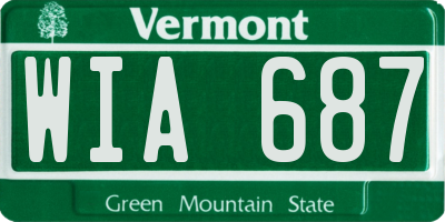 VT license plate WIA687