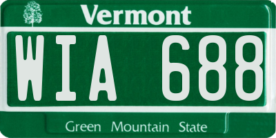 VT license plate WIA688