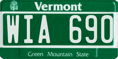 VT license plate WIA690