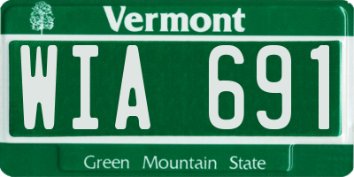 VT license plate WIA691