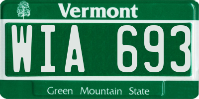 VT license plate WIA693