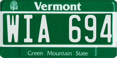 VT license plate WIA694