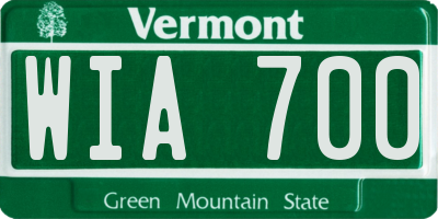VT license plate WIA700