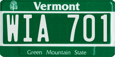 VT license plate WIA701