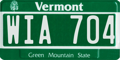 VT license plate WIA704