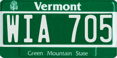 VT license plate WIA705