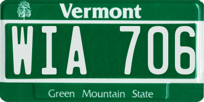 VT license plate WIA706