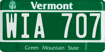 VT license plate WIA707