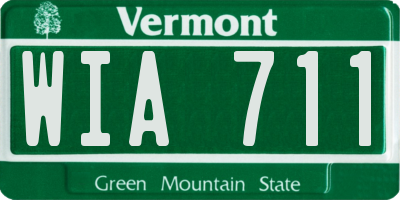 VT license plate WIA711