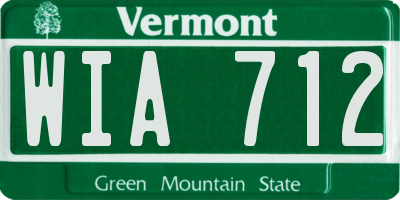 VT license plate WIA712
