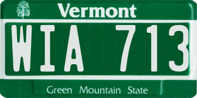 VT license plate WIA713