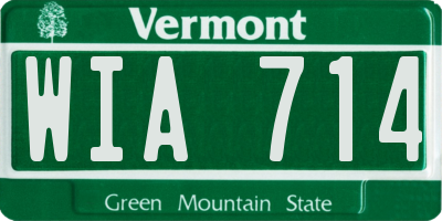 VT license plate WIA714