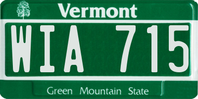 VT license plate WIA715