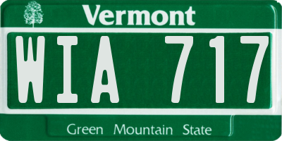 VT license plate WIA717