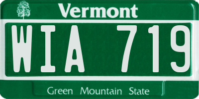 VT license plate WIA719