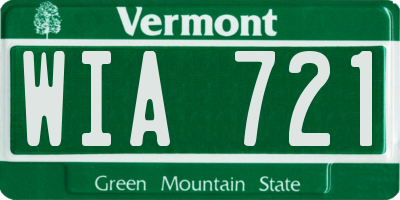 VT license plate WIA721