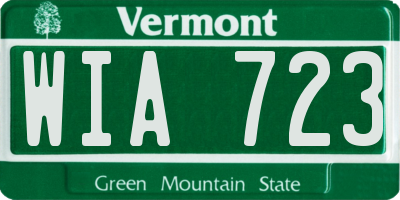 VT license plate WIA723