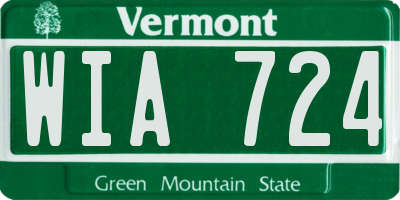 VT license plate WIA724