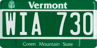 VT license plate WIA730
