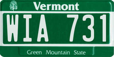 VT license plate WIA731