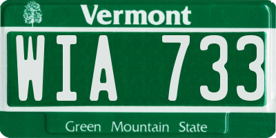 VT license plate WIA733
