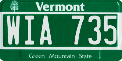 VT license plate WIA735