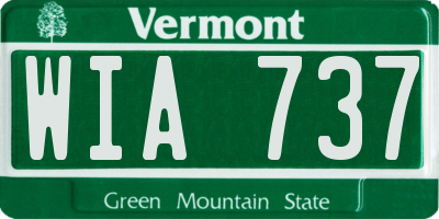 VT license plate WIA737