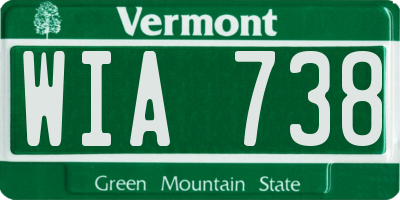 VT license plate WIA738