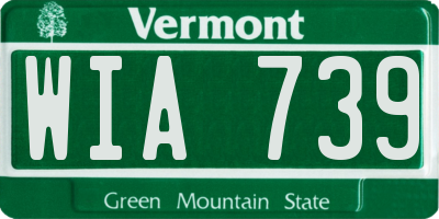 VT license plate WIA739