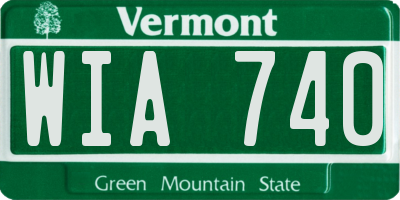 VT license plate WIA740