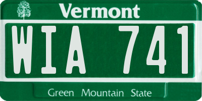 VT license plate WIA741