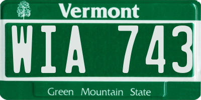 VT license plate WIA743