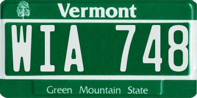 VT license plate WIA748