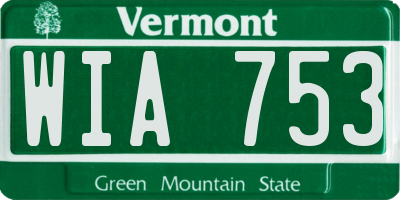 VT license plate WIA753
