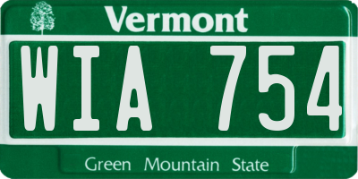 VT license plate WIA754