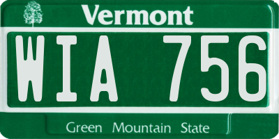 VT license plate WIA756