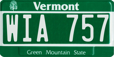 VT license plate WIA757