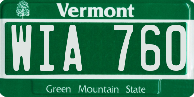 VT license plate WIA760