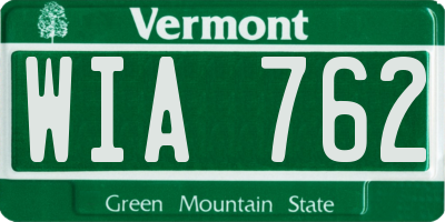 VT license plate WIA762