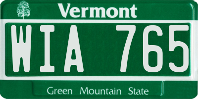 VT license plate WIA765