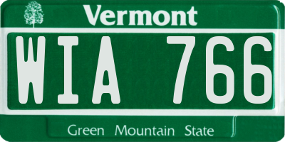 VT license plate WIA766