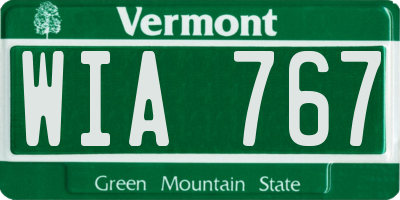 VT license plate WIA767