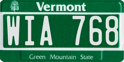 VT license plate WIA768