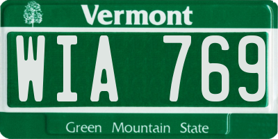 VT license plate WIA769
