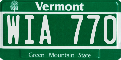 VT license plate WIA770