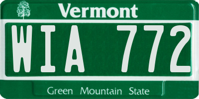 VT license plate WIA772