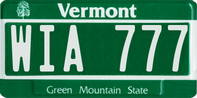 VT license plate WIA777