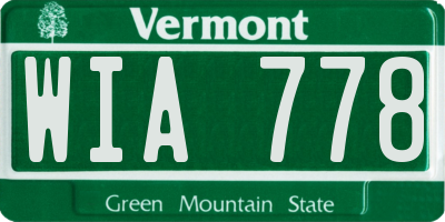 VT license plate WIA778