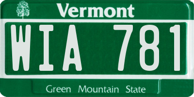 VT license plate WIA781