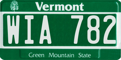 VT license plate WIA782